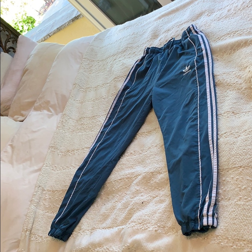NWOT BLUE ADIDAS TRACK PANTS